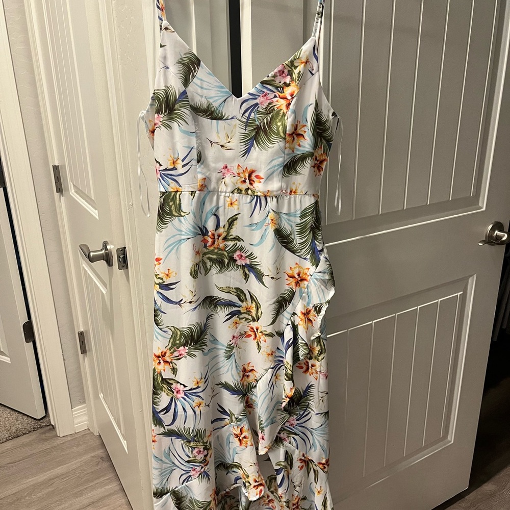Floral Tropical Maxi Hi-Lo Dress